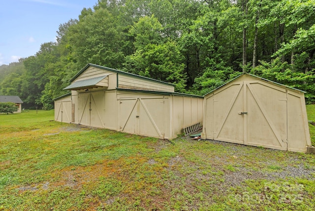 3540 Fork Creek Rd, Saluda, NC 28773 - view of shed featuring a forest view