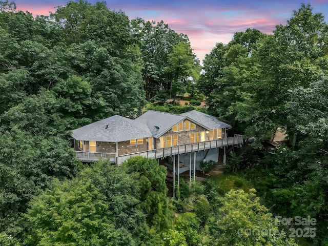698 Youngs Mountain Dr, Lake Lure, NC 28746 - aerial view of property and surrounding area