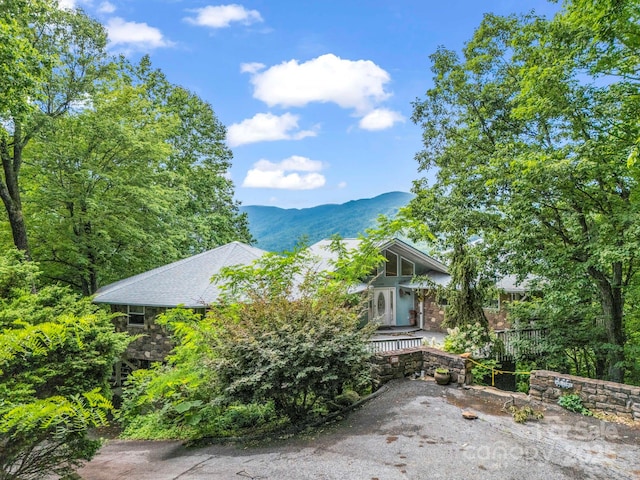 698 Youngs Mountain Dr, Lake Lure, NC 28746 - view of front of property featuring a mountain view and stone siding