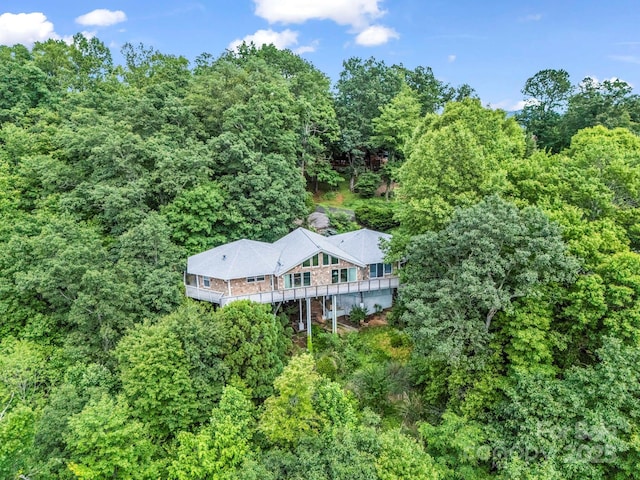 698 Youngs Mountain Dr, Lake Lure, NC 28746 - aerial view of property and surrounding area featuring a forest