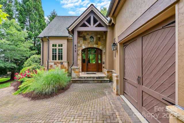 577 Walnut Valley Pkwy, Arden, NC 28704 - entrance to property featuring stone siding and stucco siding