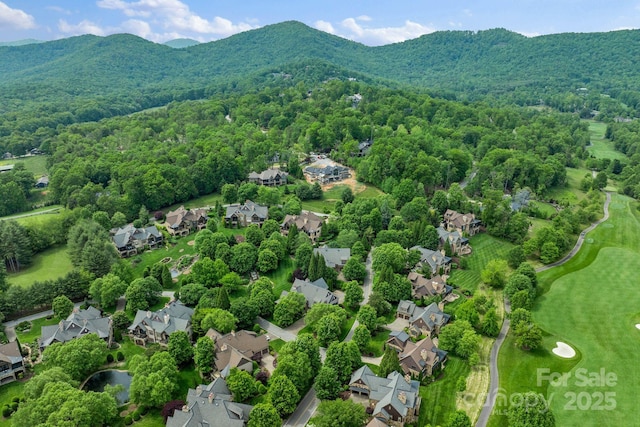 577 Walnut Valley Pkwy, Arden, NC 28704 - aerial perspective of suburban area with a mountain backdrop and a golf course