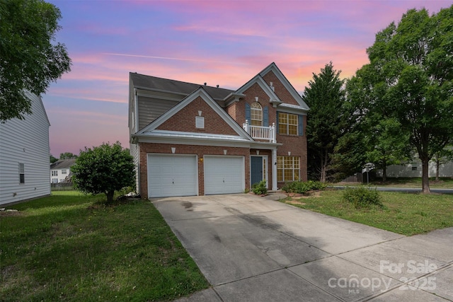 2013 Arbor Crest Ct, Charlotte, NC 28262 - view of front of home featuring brick siding, a lawn, and concrete driveway