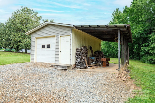 3020 Doc Pugh Rd, Connelly Springs, NC 28612 - garage with gravel driveway and a detached garage