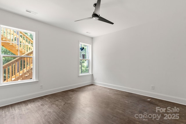 6782 Kingfisher Ct, Denver, NC 28037 - spare room featuring ceiling fan and dark wood finished floors