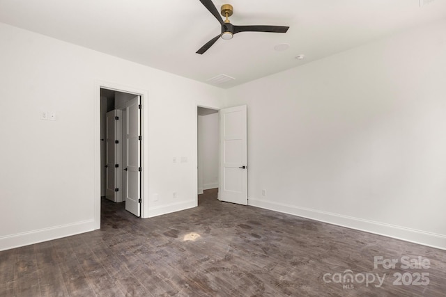 6782 Kingfisher Ct, Denver, NC 28037 - unfurnished bedroom featuring a ceiling fan and dark wood-style floors