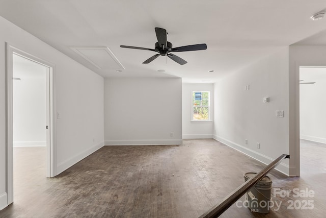 6782 Kingfisher Ct, Denver, NC 28037 - unfurnished room featuring attic access, a ceiling fan, wood finished floors, and a smoke detector