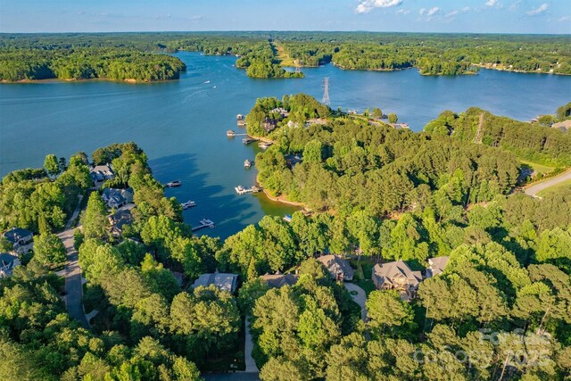 9002 Fair Oak Dr, Sherrills Ford, NC 28673 - aerial overview of property's location with a heavily wooded area and a nearby body of water