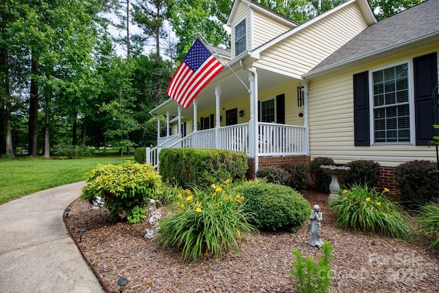 785 Sanside Dr, York, SC 29745 - view of side of property featuring a porch, a yard, and roof with shingles
