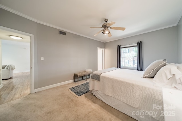 5927 Quail Hollow Rd Unit H, Charlotte, NC 28210 - carpeted bedroom with baseboards, crown molding, and a ceiling fan