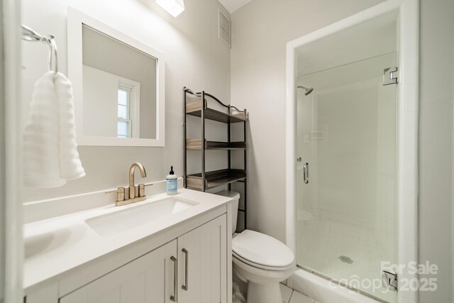 5927 Quail Hollow Rd Unit H, Charlotte, NC 28210 - full bath with a stall shower, toilet, and vanity