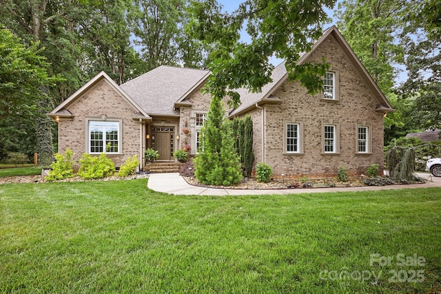 12900 Westmoreland Rd, Huntersville, NC 28078 - traditional home with a front yard, brick siding, and roof with shingles