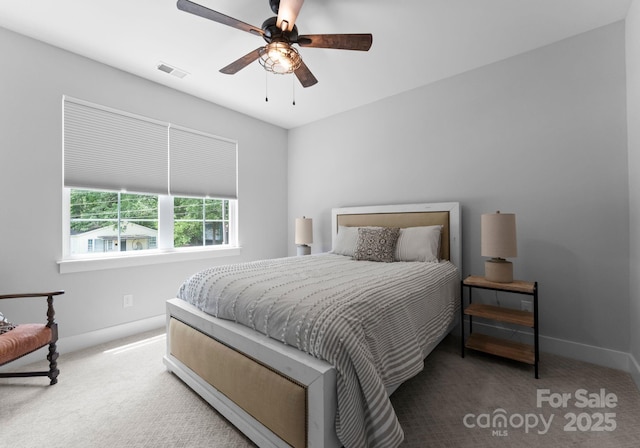 4021 Redwood Ave, Charlotte, NC 28205 - bedroom with carpet floors, baseboards, and a ceiling fan