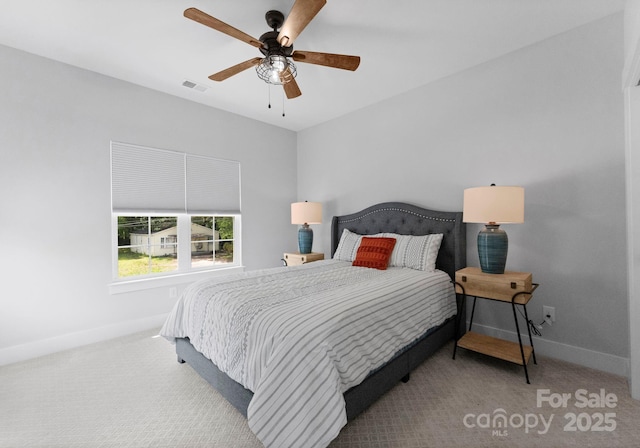 4021 Redwood Ave, Charlotte, NC 28205 - bedroom featuring carpet floors, baseboards, and a ceiling fan
