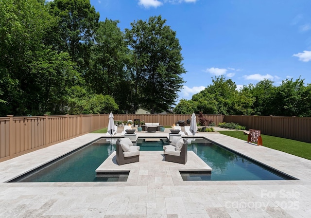 4021 Redwood Ave, Charlotte, NC 28205 - view of pool with a fenced backyard, a patio area, and outdoor lounge area