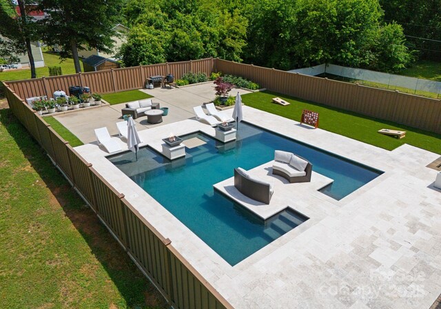 4021 Redwood Ave, Charlotte, NC 28205 - view of pool featuring a patio area and a hot tub