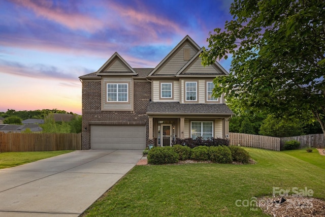 4430 Bravery Pl SW, Concord, NC 28027 - craftsman house featuring a garage, driveway, and brick siding