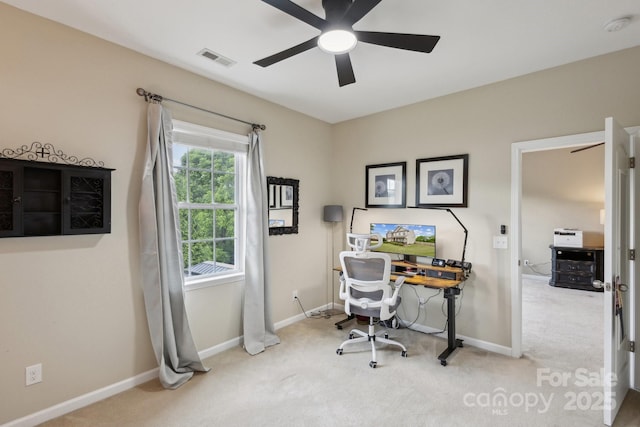 4430 Bravery Pl SW, Concord, NC 28027 - home office featuring carpet, a ceiling fan, and baseboards