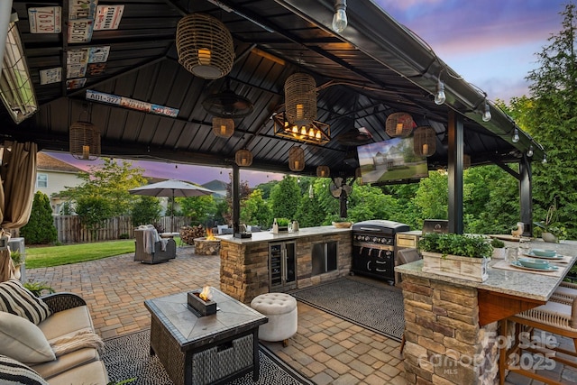 4430 Bravery Pl SW, Concord, NC 28027 - view of patio featuring a gazebo and beverage cooler