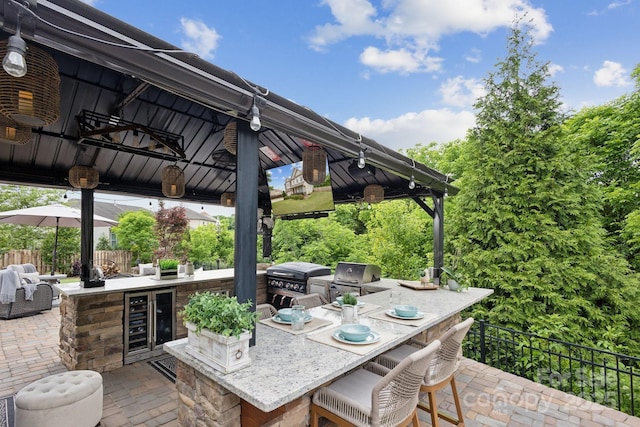 4430 Bravery Pl SW, Concord, NC 28027 - view of patio / terrace featuring a gazebo and beverage cooler
