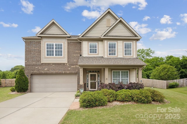 4430 Bravery Pl SW, Concord, NC 28027 - view of front of property with concrete driveway, a garage, brick siding, and roof with shingles