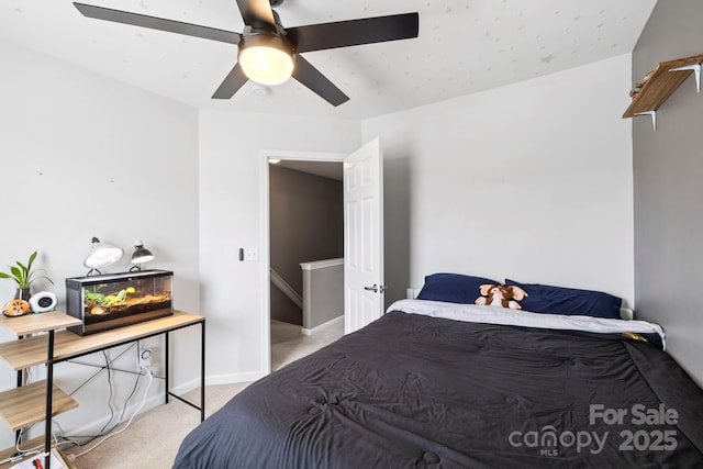 20 Daphne Dr, Arden, NC 28704 - bedroom with light carpet, ceiling fan, and baseboards