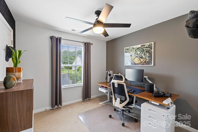 20 Daphne Dr, Arden, NC 28704 - office featuring light colored carpet, ceiling fan, and baseboards