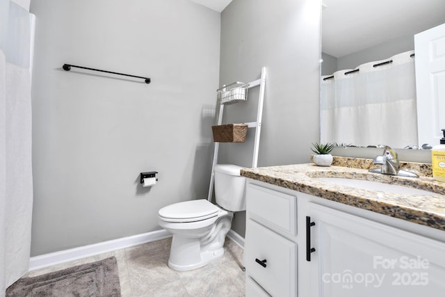 20 Daphne Dr, Arden, NC 28704 - bathroom with vanity, baseboards, toilet, and tile patterned floors