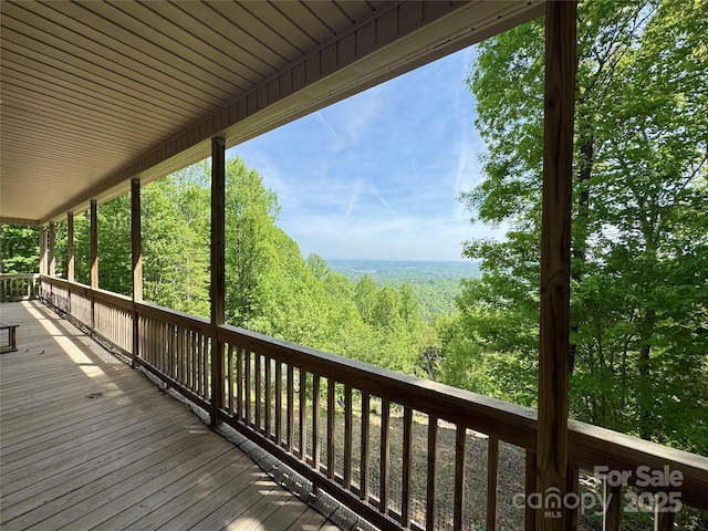658 Green Point Ln, Boomer, NC 28606 - wooden deck featuring a view of trees
