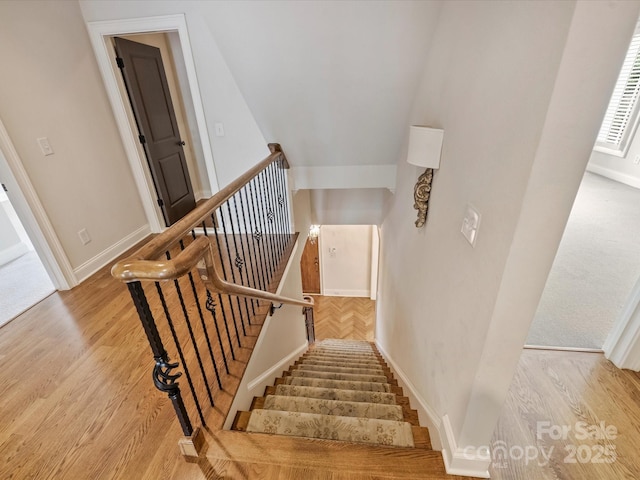 1522 High St, Charlotte, NC 28211 - staircase featuring baseboards and wood finished floors