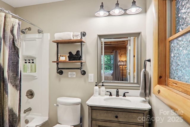 145 Jobes Trl, Mill Spring, NC 28756 - full bath with vanity, toilet, and shower / bath combination with curtain