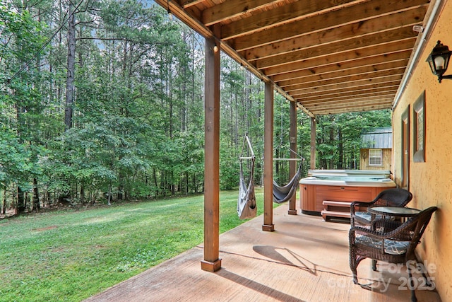 145 Jobes Trl, Mill Spring, NC 28756 - view of patio / terrace featuring a hot tub