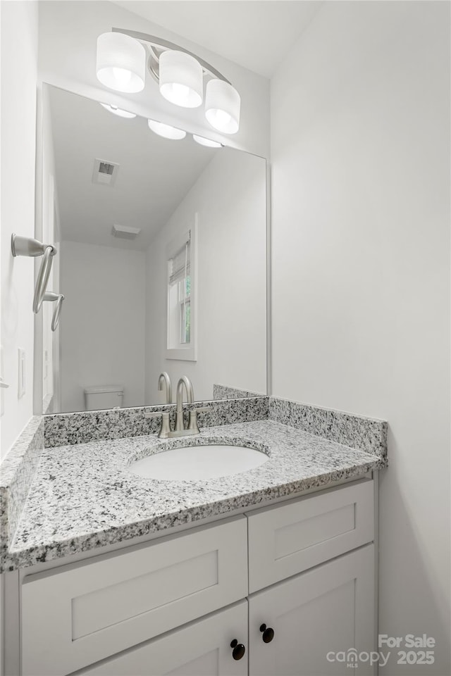 208 N Correll St, Landis, NC 28025 - half bath featuring vanity and toilet