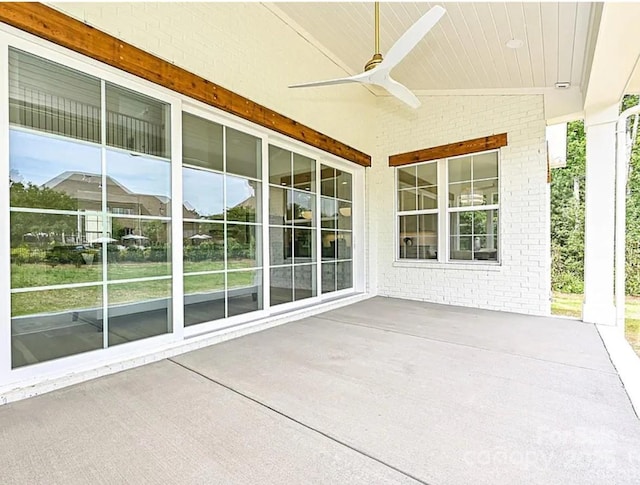 7209 Alexander Rd Unit 3, Charlotte, NC 28270 - view of patio with ceiling fan