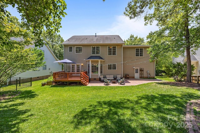 16028 Cranleigh Dr, Huntersville, NC 28078 - back of property with a patio, a wooden deck, and crawl space