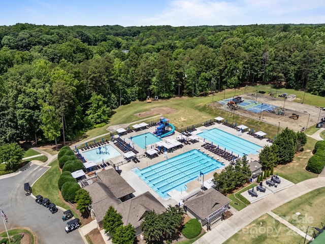 16028 Cranleigh Dr, Huntersville, NC 28078 - aerial view of a heavily wooded area and a pool
