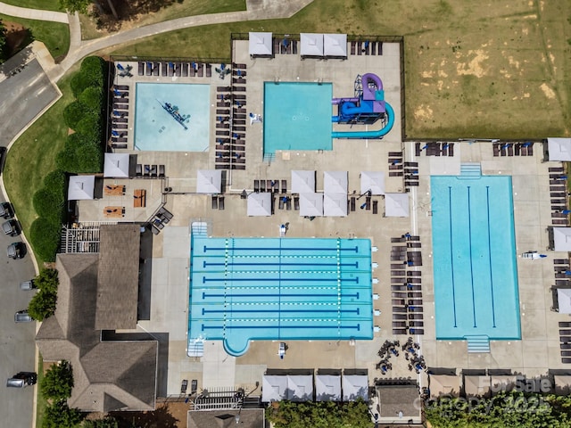 16028 Cranleigh Dr, Huntersville, NC 28078 - aerial view of a pool area