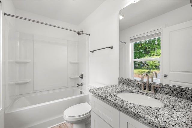 210 N Correll St, Landis, NC 28025 - full bathroom featuring toilet, vanity, and washtub / shower combination