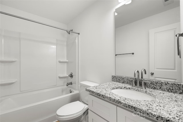 210 N Correll St, Landis, NC 28025 - full bath with toilet, vanity, and shower / washtub combination