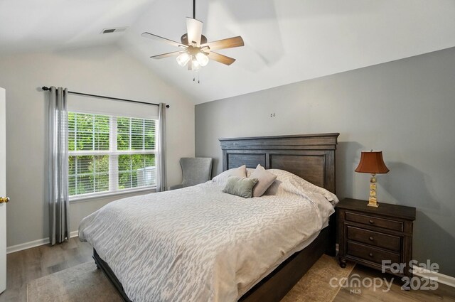 3071 Des Prez Ave, Fort Mill, SC 29707 - bedroom featuring wood finished floors, lofted ceiling, baseboards, and a ceiling fan