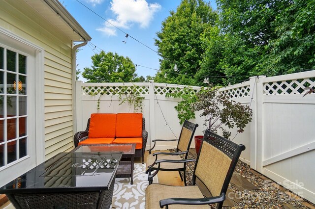 3071 Des Prez Ave, Fort Mill, SC 29707 - fenced backyard with a patio and an outdoor living space