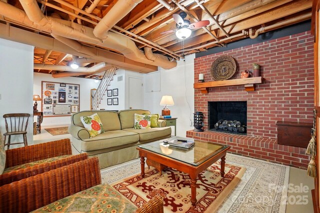 308 Odell St, Kannapolis, NC 28083 - living area with a fireplace