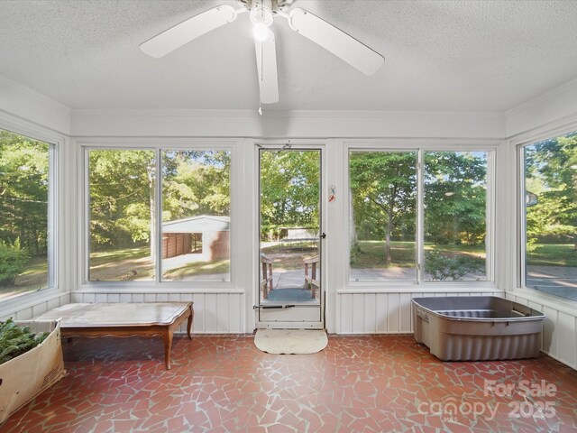 2216 Griffith Rd, Monroe, NC 28112 - sunroom with a ceiling fan, healthy amount of natural light, and a jacuzzi