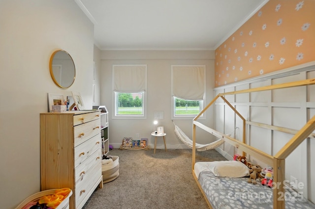 103 W Sunset Dr, Locust, NC 28097 - carpeted bedroom featuring crown molding