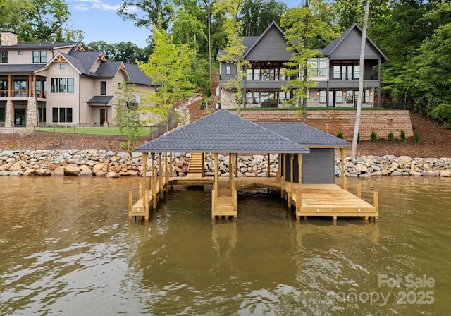 8066 Edgewater Dr Unit 103, Norwood, NC 28128 - dock with a water view and boat lift