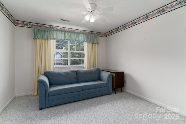 9006 Four Mile Creek Rd, Charlotte, NC 28277 - sitting room with carpet floors, ceiling fan, and baseboards