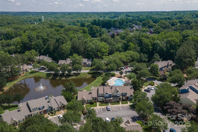9006 Four Mile Creek Rd, Charlotte, NC 28277 - aerial view of a heavily wooded area, a nearby body of water, and a pool