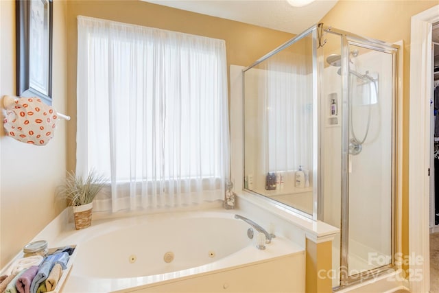 2024 Stonewyck Ave, Kannapolis, NC 28081 - bathroom with a shower stall and a whirlpool tub