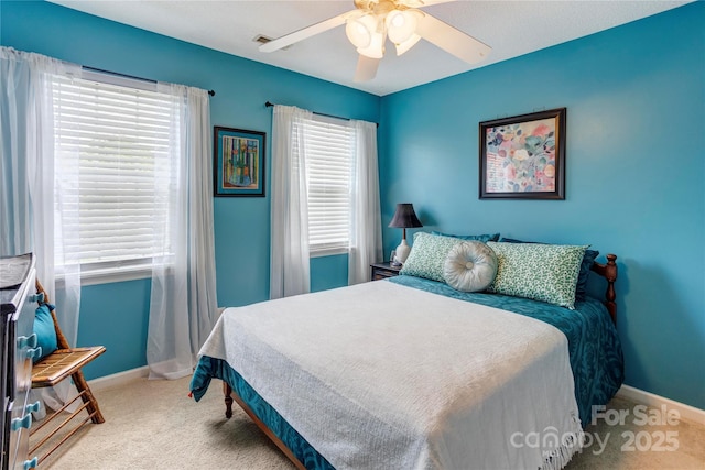 2024 Stonewyck Ave, Kannapolis, NC 28081 - bedroom featuring baseboards, carpet, and ceiling fan