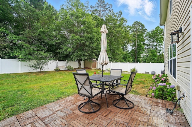 512 Nanny Point Dr, Monroe, NC 28110 - view of patio featuring outdoor dining area and view of scattered trees